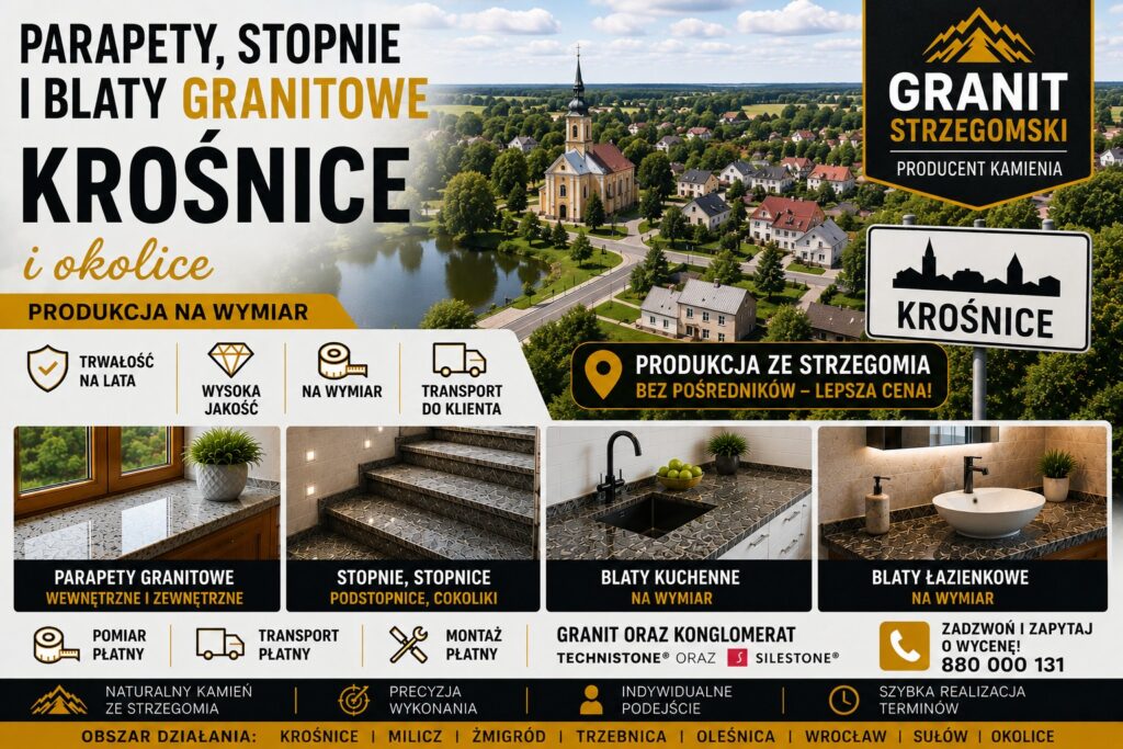 Parapety stopnie blaty granitowe Krośnice i okolice producent na wymiar