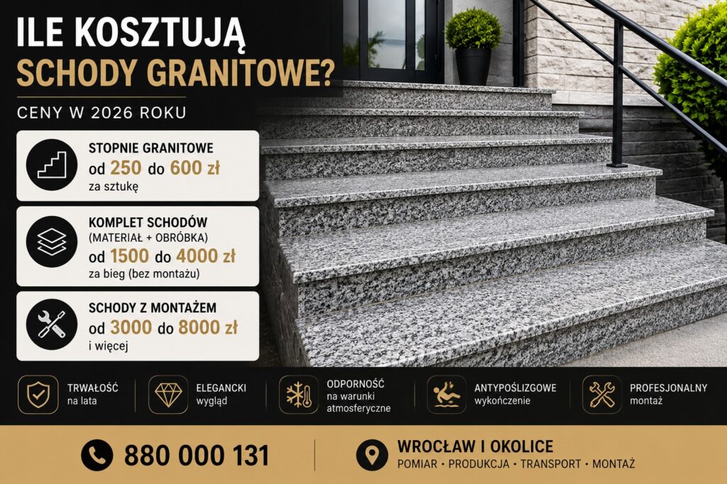 Ile kosztują schody granitowe cena stopni granitowych 2026
